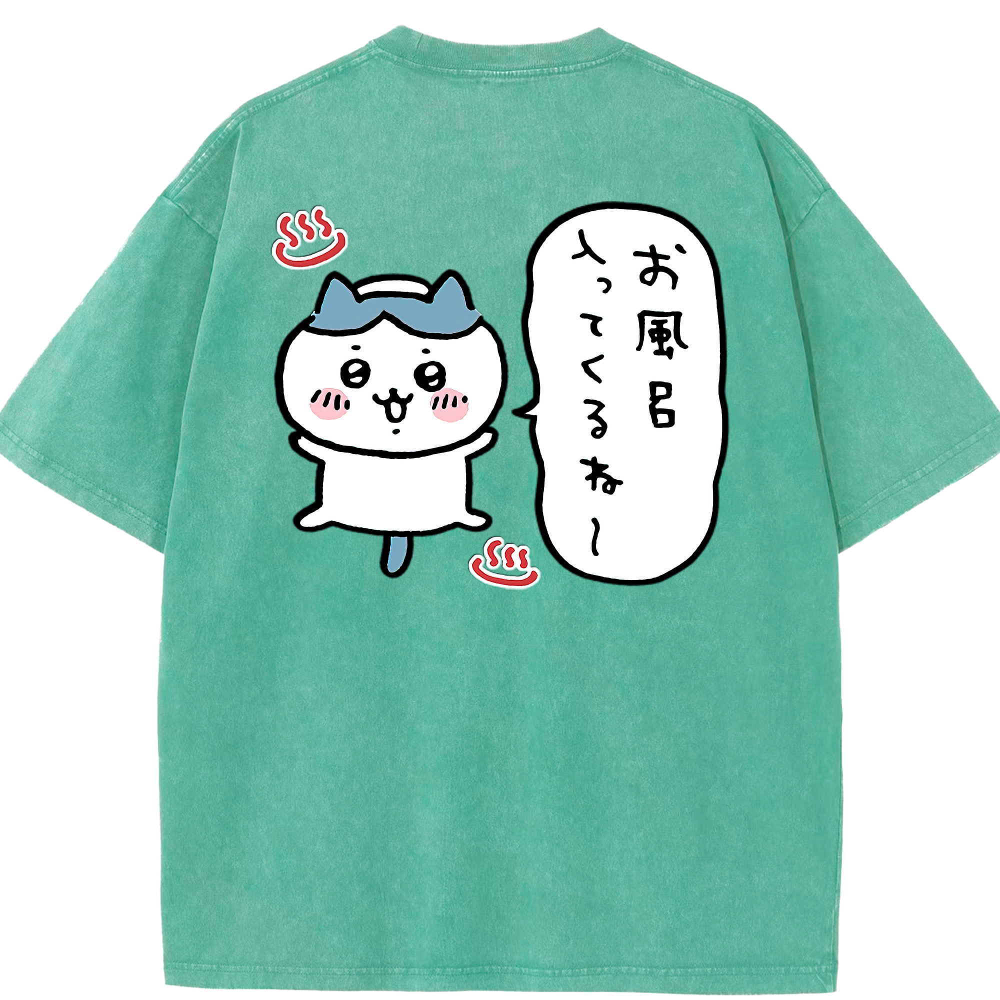（画像用） ちいかわ ハチワレ Chii-kawa hachiware 綿100% ヴィンテージ風 半袖Tシャツ（背面プリント）